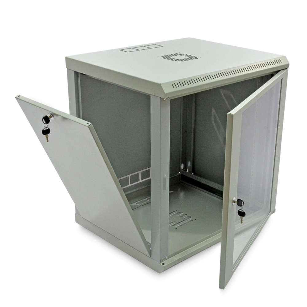 Шафа серверна SteelNet 12U 600 x 450 для мережевого обладнання (скло, сірий) Київ - фото 2