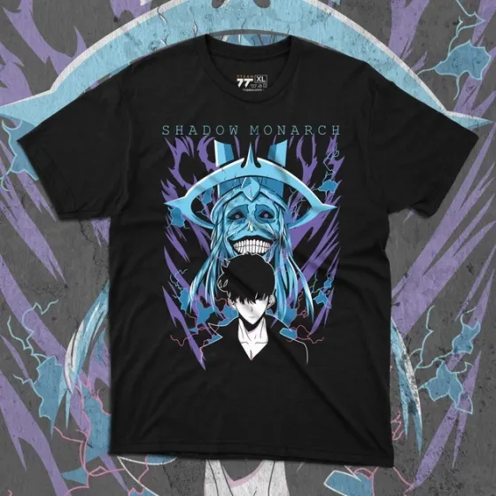Футболка чоловіча з  принтом Solo Leveling Shadow Monarch 2 Розмір 48 Дніпро
