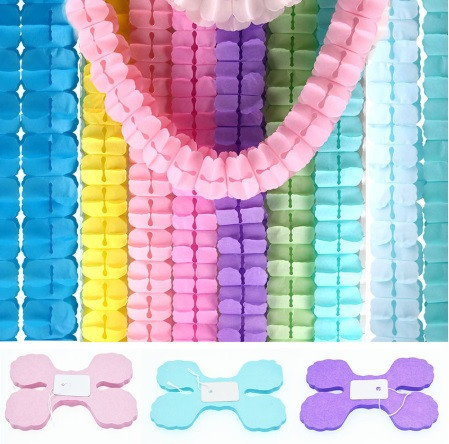 Гирлянда растяжка бумажная 3 м 16 на 11 см малиновый Киев - изображение 3