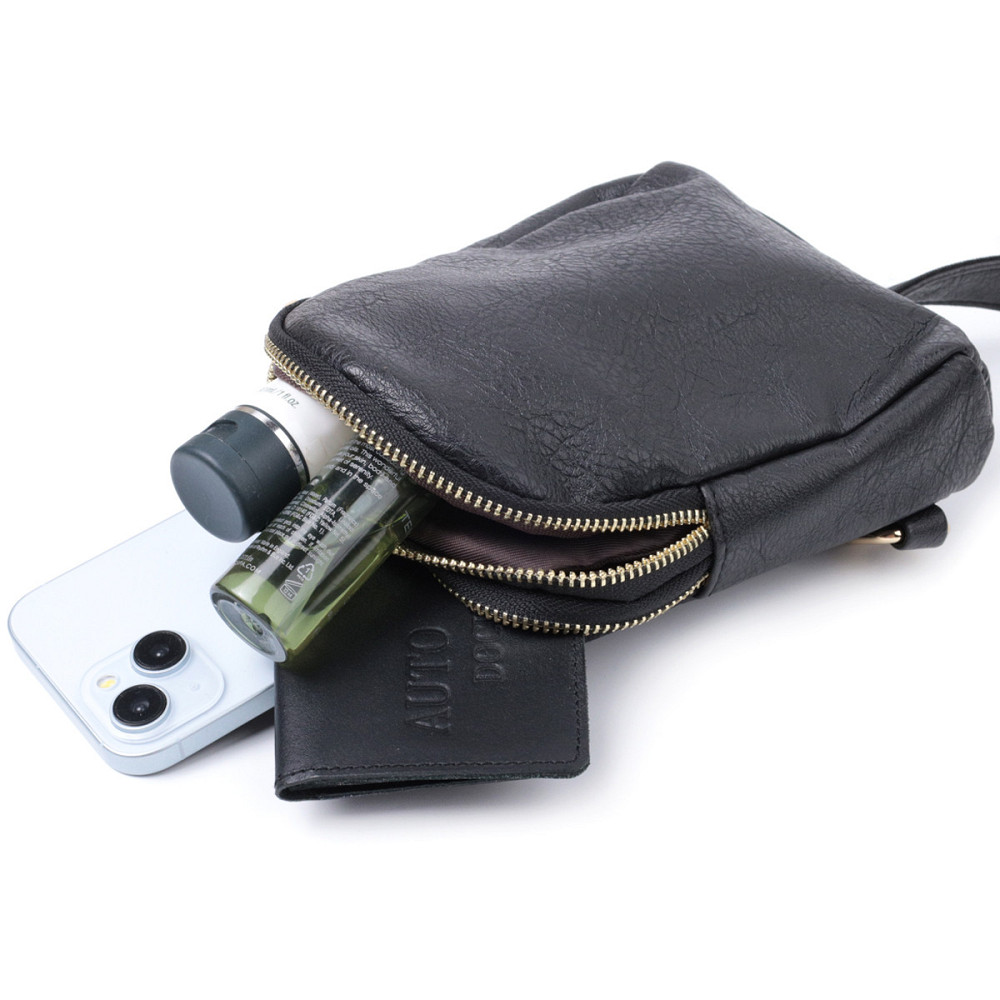 Невелика жіноча сумка через плече на два відділення з екошкіри Vintage 22784 Чорний Київ - фото 8