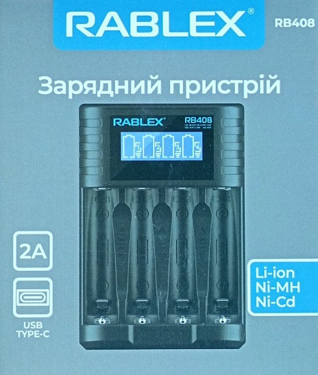 Зарядное устройство Rablex RB408 на 4 AA/AAA R3/R6 1.2V 3.7V Днепр - изображение 2