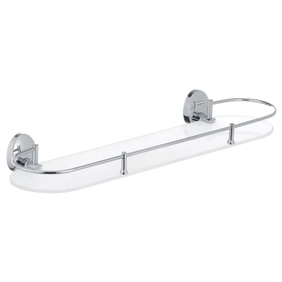 Полка стеклянная с откидным ограничителем Zerix LR3307-1 (LL1435) Киев