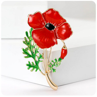 Брошка жіноча для одягу Мак Київ - фото 1