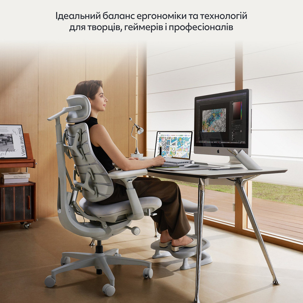 Крісло офісне LiberNovo Omni Space Gray 48 см (CP-GW-0000015-00-00) ( 19137 ) Харків - фото 8