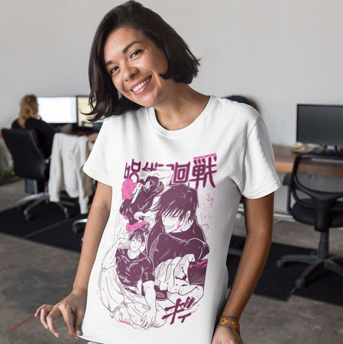 Футболка з аніме принтом Магічна битва оверсайз (S/M/L) Чорний AnimeJ1118 Дніпро - фото 2