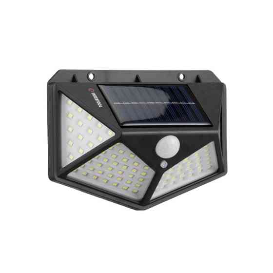Світильник акумуляторний настінний 100 SMD, вуличний, сонячна панель, датчик руху INTERTOOL LB-0113 Київ