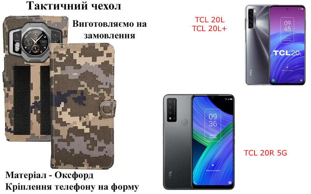 Тактический чехол для Poco M3, Poco M3 Pro 5G, крепится к снаряжению на липучке Киев - изображение 1