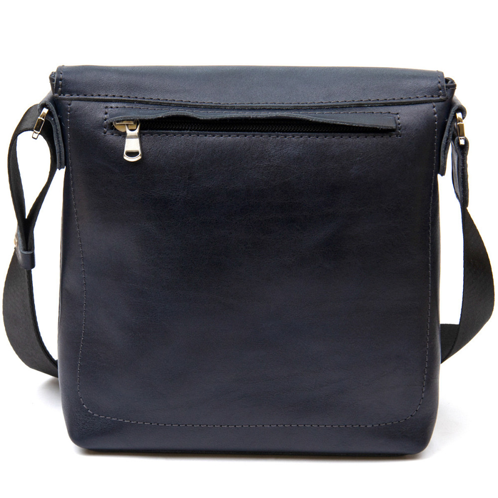 Практичная кожаная мужская сумка-мессенджер Темно-синий (GRANDE PELLE) Киев - изображение 12