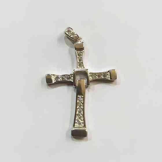 Крестик Форсаж RESTEQ Доминик Торетто серебро 30% фианиты крест из фильма Форсаж подвижный крест стильный мужской кулон Киев