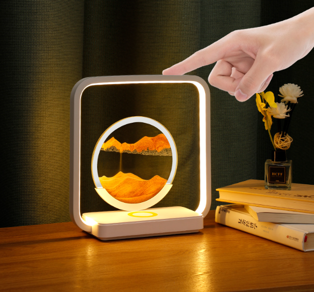 Ночник с регулировкой  освещения прикосновением Песочная картина  рамка светильник, ПОМАРАНЧ Кременчуг - изображение 1