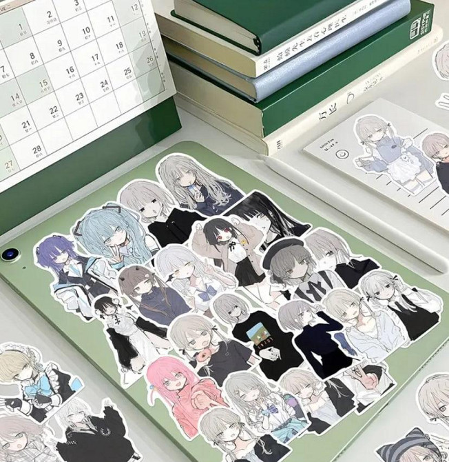 Наклейки Стикеры Аниме. Водонепроницаемые эстетические аниме наклейки. Комплект 48 штук. Киев - изображение 2