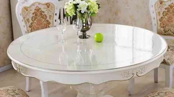 Мягкое стекло Прозрачная силиконовая скатерть на стол Soft Glass Защита для мебели 3.5х1.0 м Толщина 1.5мм Киев