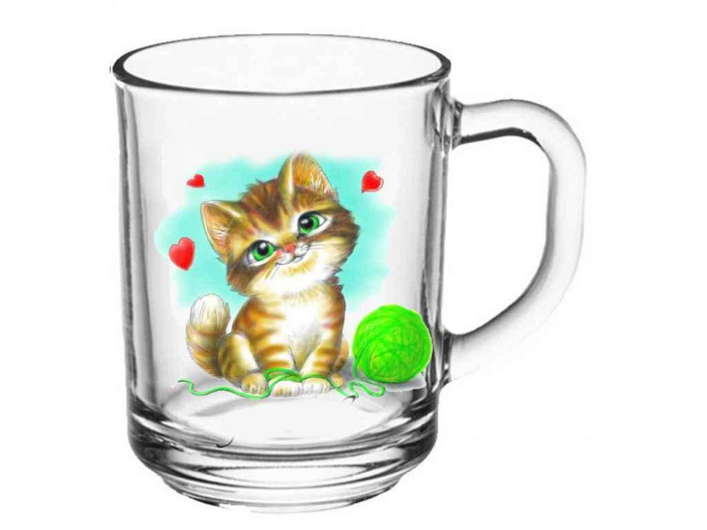 Чашка 250 мл Green tea Веселые малыши Котик ТМ FARGLASS Киев - изображение 1