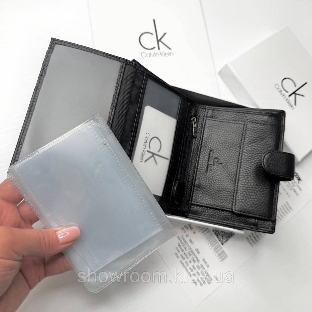 Шкіряний чоловічий брендовий гаманець на кнопці Ск (6602) Київ - фото 6