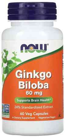 Гінкго білоба Now Foods Ginkgo Biloba 60 мг 60 капс Київ