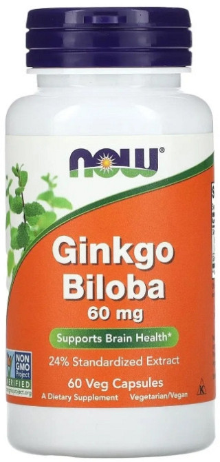 Гінкго білоба Now Foods Ginkgo Biloba 60 мг 60 капс Київ - фото 1