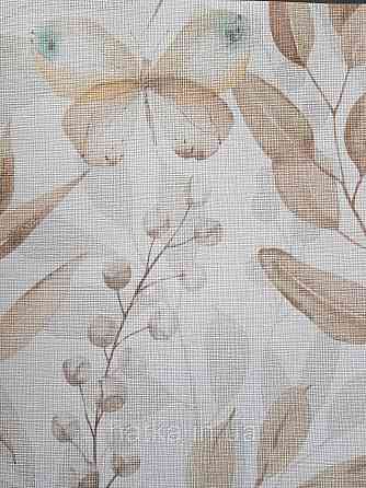 Шпалери вінілові на флізеліні метрові Sintra Edelina прованс квіти листя гілки метелика коричневі бірюзові Київ