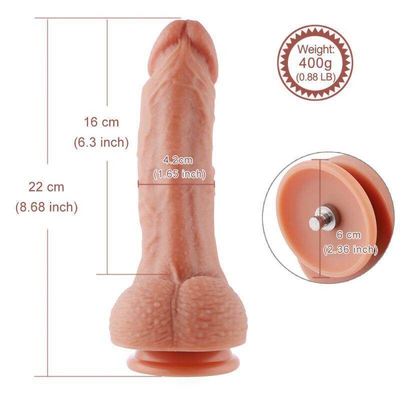 Ультрареалистичный фаллоимитатор для секс-машин Hismith 8.3″ 2-layers Silicone Flesh Dildo,2-слойный Sex Aura Киев - изображение 8