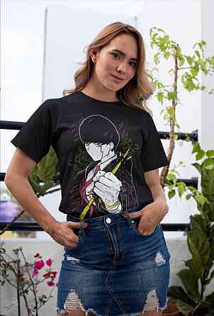 Футболка для мальчика аниме Масхле Аниме Гифт Каваи оверсайз (рост от 165 до 180 ) Черний AnimeJ0172m Днепр