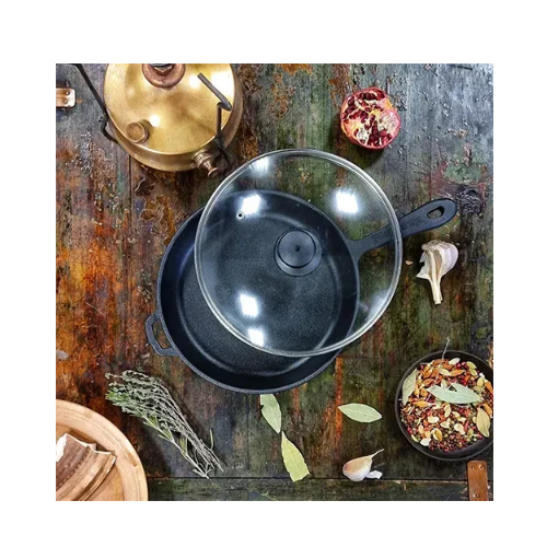 Сковорідка d24*6см скляна кришка чавунна лита Т202С3 Майстерня Житомир