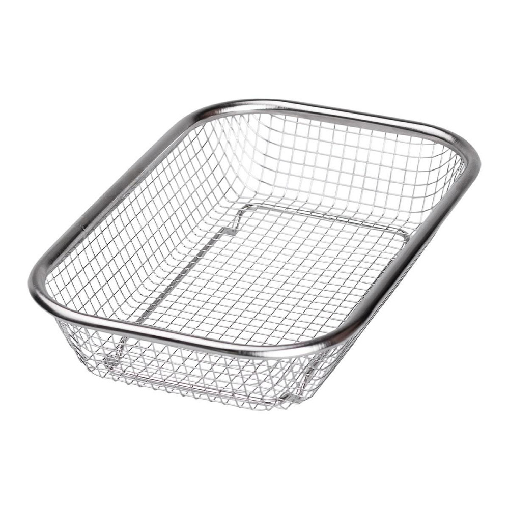 Сито-корзина для мытья овощей и фруктов 24х15х5 см дуршлаг из нержавеющей стали HP-19-23-S Киев - изображение 4