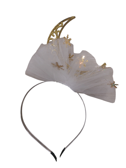 Обруч на новий рік на голову із місяцем one size біло-золотистий Київ - фото 1