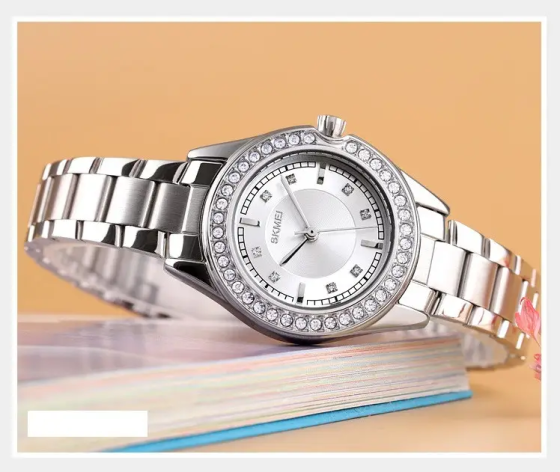 Женские классические часы Skmei 1534 (Серебристые) Киев