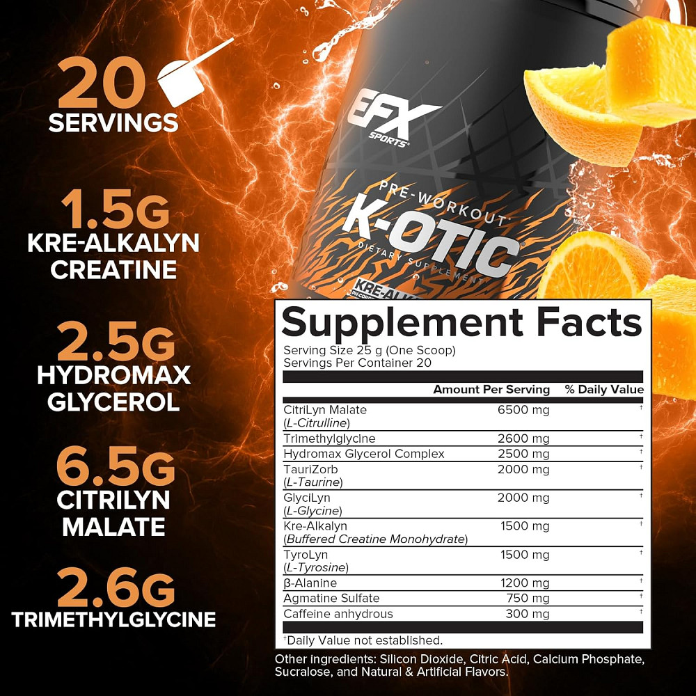 K-otic® Pre-Workout 500 g (Orange Mango) Луцьк - фото 2