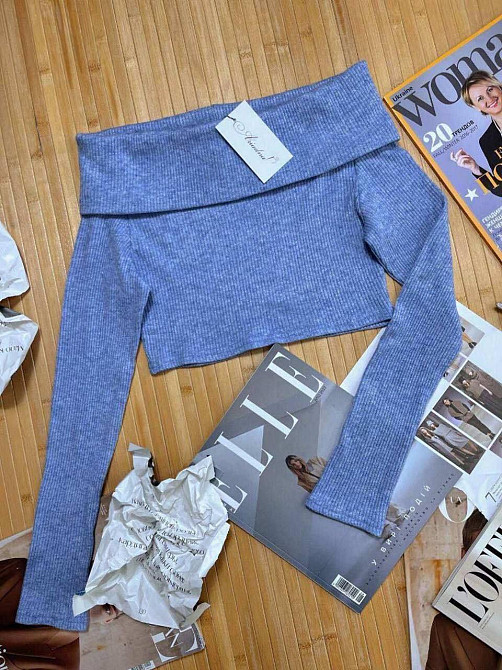 Жіночий стильний топ ангора рубчик Блакитний, 46/48 Одеса - фото 1