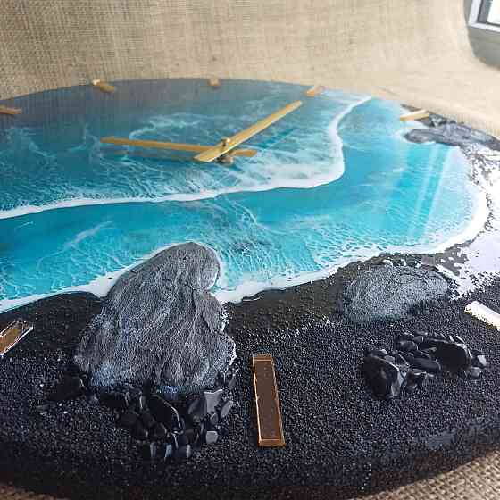 Годинник настінний 50 см з епоксидної смоли ручної роботи Дніпро