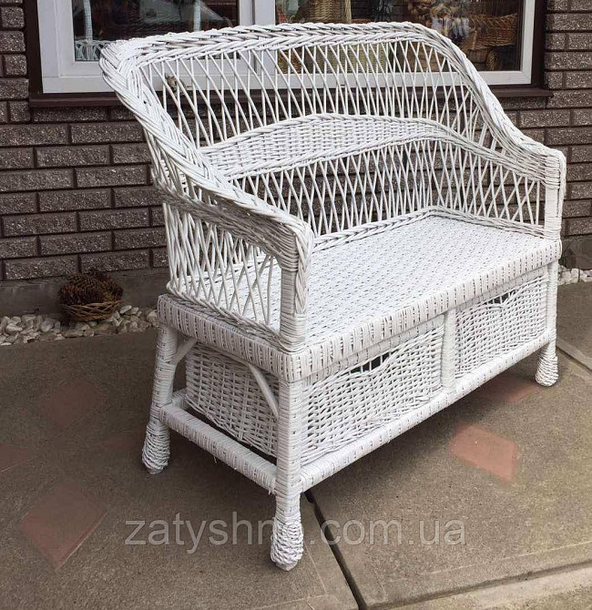 Диван плетеный белый с шухлядой Киев - изображение 3