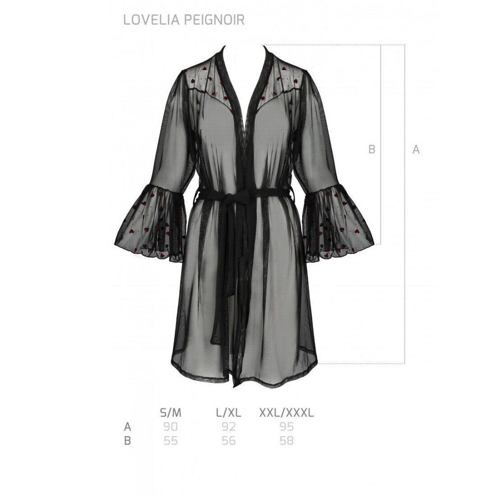 Воздушный пеньюар Passion LOVELIA PEIGNOIR S/M, black Sex Aura Киев - изображение 7