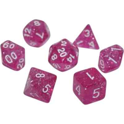 Набор кубиков для настольных игр Games 7 Days Glitter 7 Dice Set - Pink (7 шт.) (g7dglit13) Винница