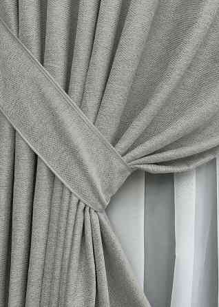 Комплект готових штор VR-Textil Льон Grand Linen № 2041ш Світло-сірий 150х300см 2 шт (33-1031) Київ