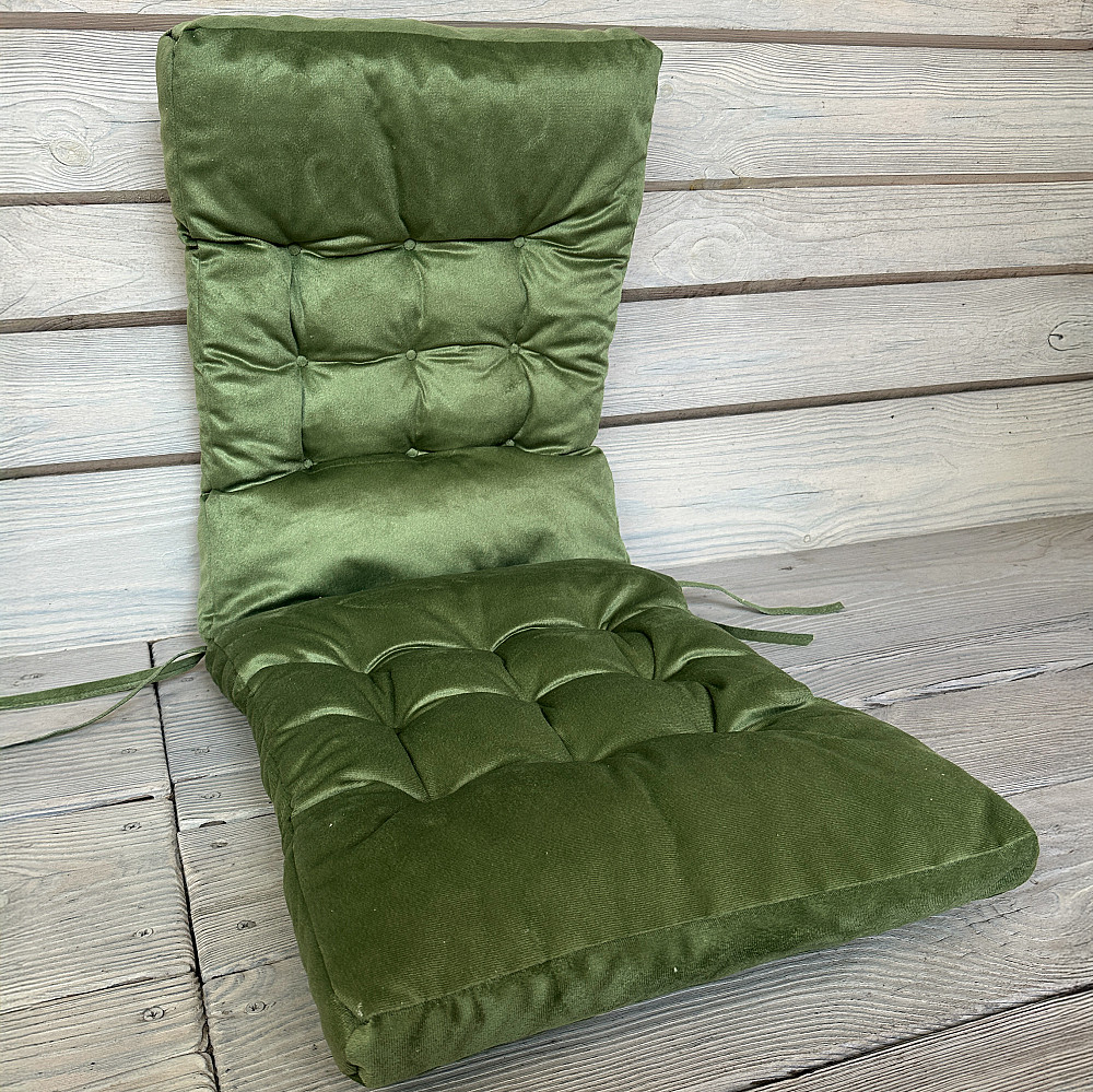 Подушка для стільців (40x120х4 см) подвійна Decorator Флокс колір зелений 84-160 Київ - фото 1