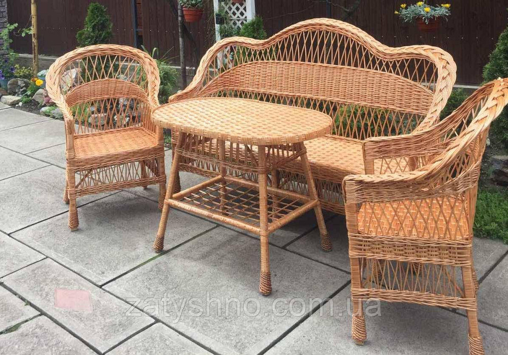 Комплект плетеной мебели | мебель из лозы с большим диваном | мебель  из лозы плетеная Киев - изображение 2