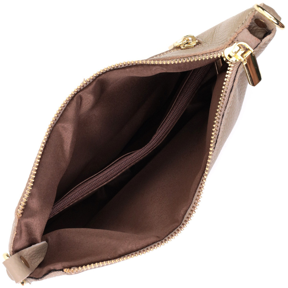 Женская сумка-клатч с двумя ремнями из натуральной кожи Vintage 22643 Бежевая Киев - изображение 7