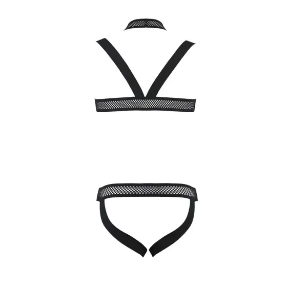 Комплект чоловічої білизни з кріпленнями Passion 043 JACOB XXL/XXXL Black, труси, шлейки Львів