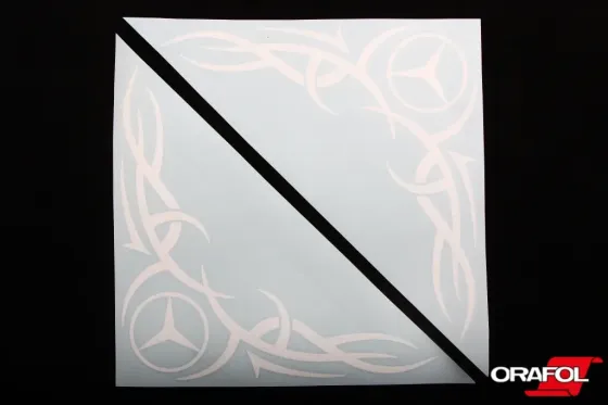 Наклейка на боковое стекло плоттер Mercedes-Benz белая 31*31см (2 шт.) Винница