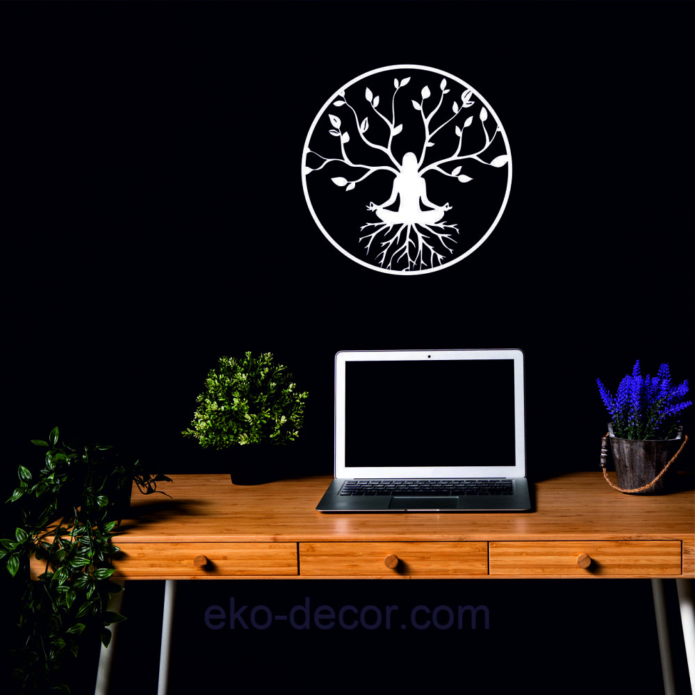 Декоративне настінне 3D Панно «ЙОГА» Декор на стіну з об'ємом 70*70 см, Білий Київ - фото 6