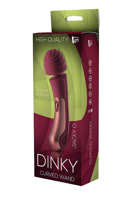 Вібратор мікрофон Dream Toys Dinky Curved Wand Jacky O бордовий Sex Aura Київ - фото 8