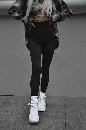 Женские теплые леггинсы на флисе Черный 2XL Харьков