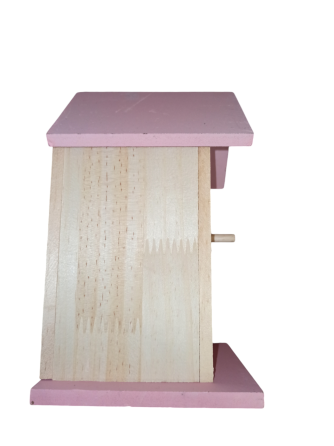 Деревяный домик для птиц с навесом 20х12.2х12.2 см с креплением для подвешивания Германия розовый Киев