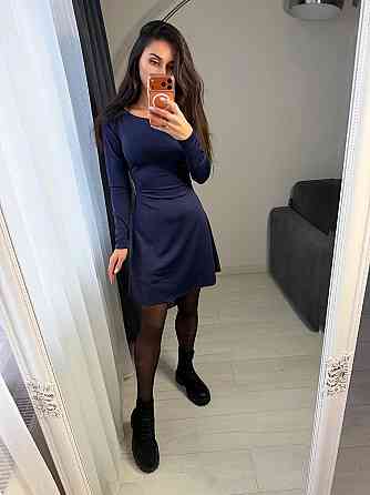 Жіноче романтичне плаття зі шнурівкою на спині мікродайвінг Темно-синій, 50/52 Одеса