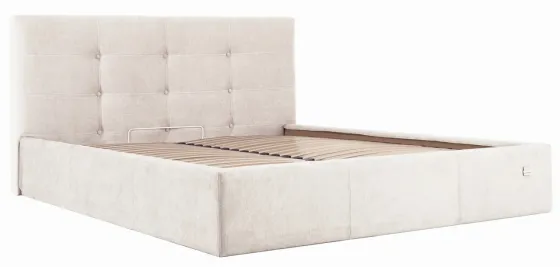 Кровать Двуспальная Manchester Comfort 160 х 190 см Мисти Milk С подъемным механизмом и нишей для белья Бежевый Киев