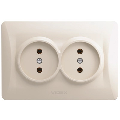 Розетка Videx BINERA 2ая кремова (VF-BNSK2-CR) Вінниця - фото 1