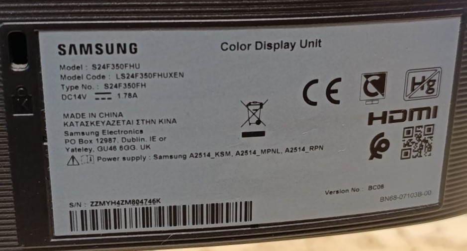 Монітор Samsung 24"/Full HD/HDMI/S24F350 FHU Київ - фото 2