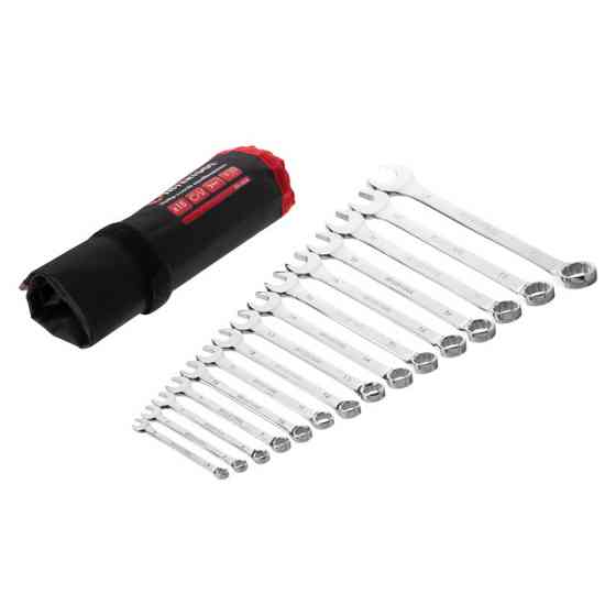 Набор ключей комбинированных, 15 шт, 6-22 мм, профессиональные, polishing, DIN3113, чехол INTERTOOL XT-1514 Киев