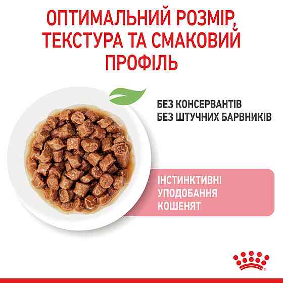 Вологий корм для кошенят (шматочки у соусі) ROYAL CANIN KITTEN IN GRAVY 0.085 кг, у паучах Київ