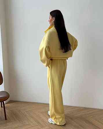 Женский яркий прогулочный костюм двойка: кофта и штаны двунитка + накатка Одесса